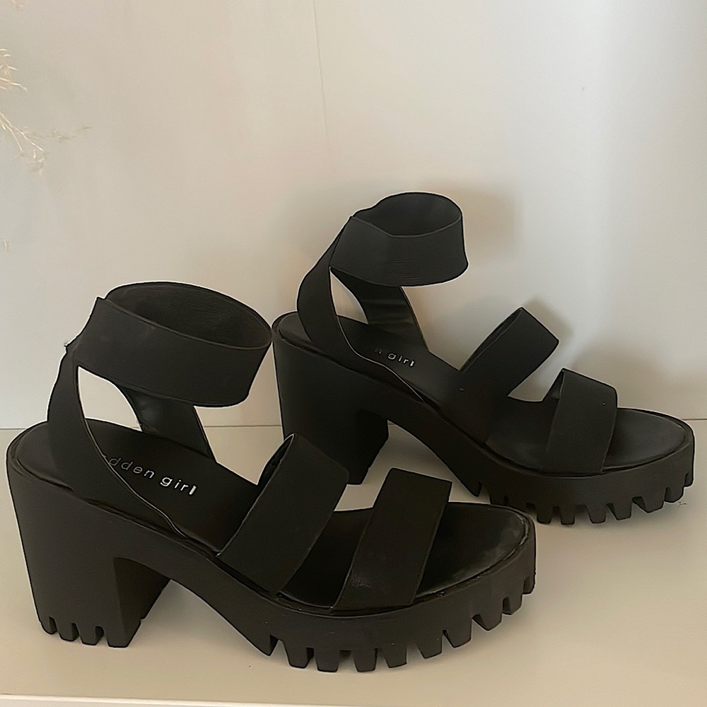 Madden Girl lug sole platform heeled sandals